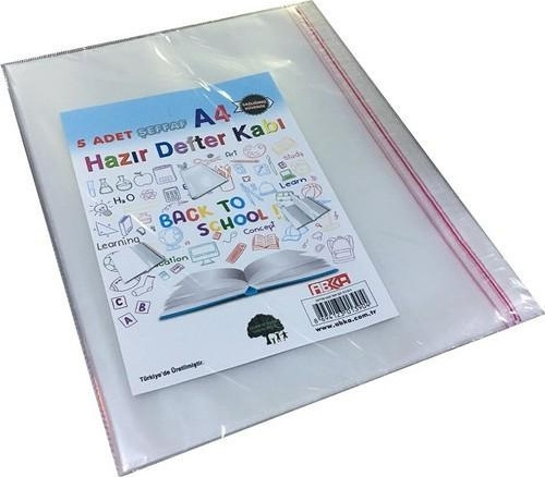 A4 Hazır Defter Kabı Yapışkanlı Şeffaf