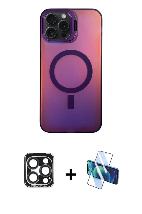 ieg™ iPhone 15 Pro Max Kılıf Doruk Klasik Prime - Siyah 3D Antistatik Seramik Nano Ekran Koruyucu +