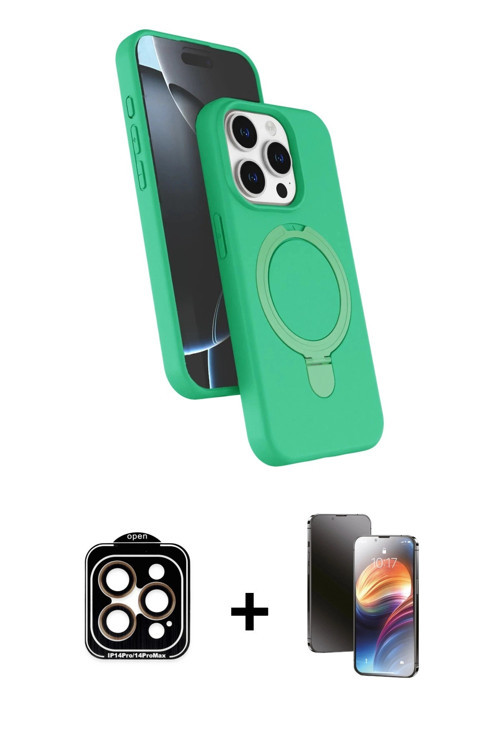 ieg™ iPhone 15 Pro Max Kılıf İz Işık Koleksiyonu - Siyah 3D Antistatik Mat Seramik Nano Ekran Koruyu