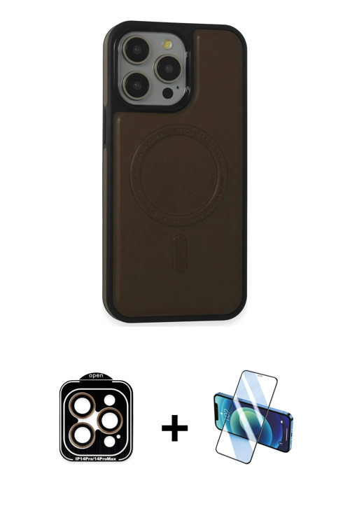 ieg™ iPhone 15 Pro Max Kılıf Zirve Işık Serisi - Siyah 3D Antistatik Seramik Nano Ekran Koruyucu + T