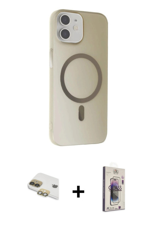 ieg™ iPhone 11 Kılıf Çekirdek Modern Prime - Siyah Bilvis 3D Cam Ekran Koruyucu + Gold Pers Alüminyu