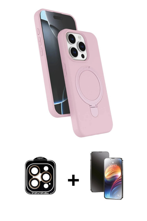 ieg™ iPhone 15 Pro Max Kılıf İz Işık Koleksiyonu - Siyah 3D Antistatik Mat Seramik Nano Ekran Koruyu