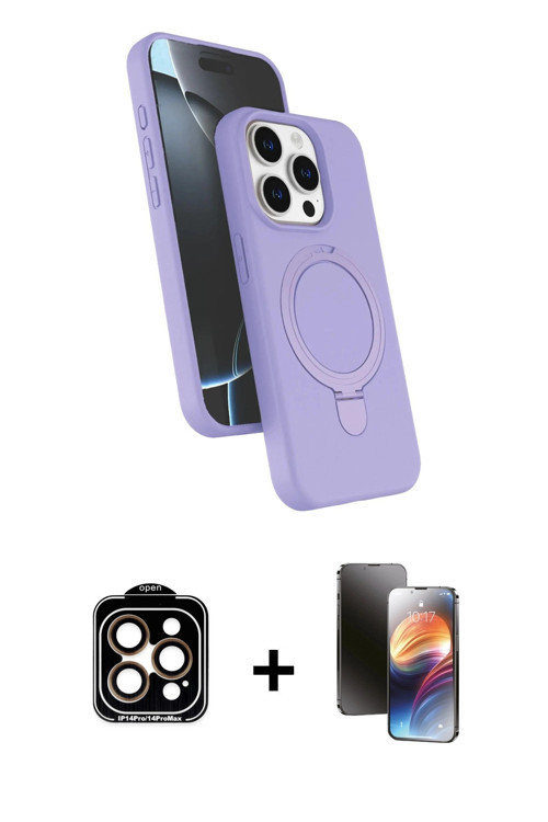 ieg™ iPhone 15 Pro Max Kılıf İz Işık Koleksiyonu - Siyah 3D Antistatik Mat Seramik Nano Ekran Koruyu