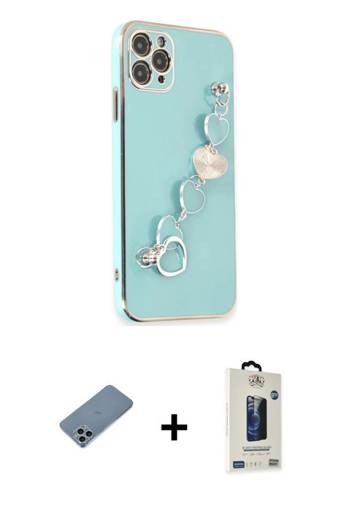 ieg™ iPhone 11 Pro Max Kılıf Nova Işık Prime - Siyah Bilvis Hayalet Cam Ekran Koruyucu + Sierra Blue