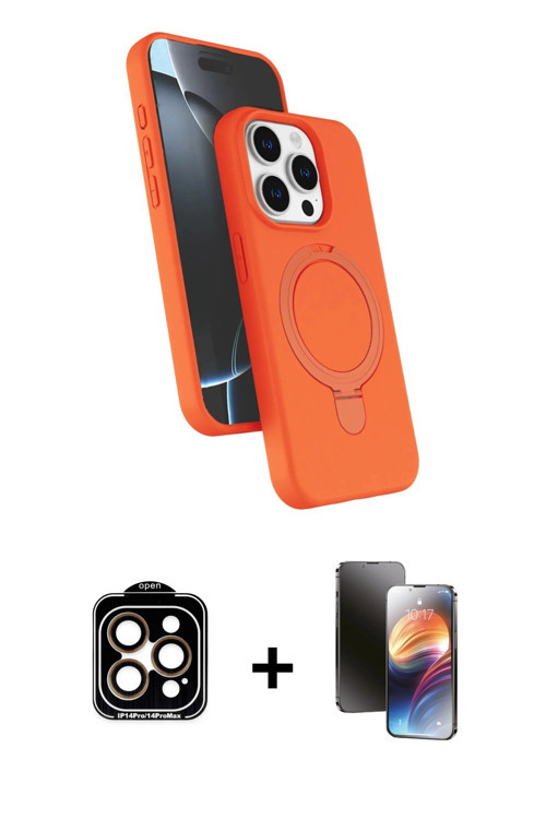 ieg™ iPhone 15 Pro Max Kılıf İz Işık Koleksiyonu - Siyah 3D Antistatik Mat Seramik Nano Ekran Koruyu