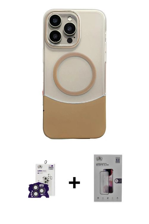 ieg™ iPhone 16 Pro Max Kılıf Kozmos Form Özel Seri - Siyah Bilvis 3D Mat Cam Ekran Koruyucu + Titany