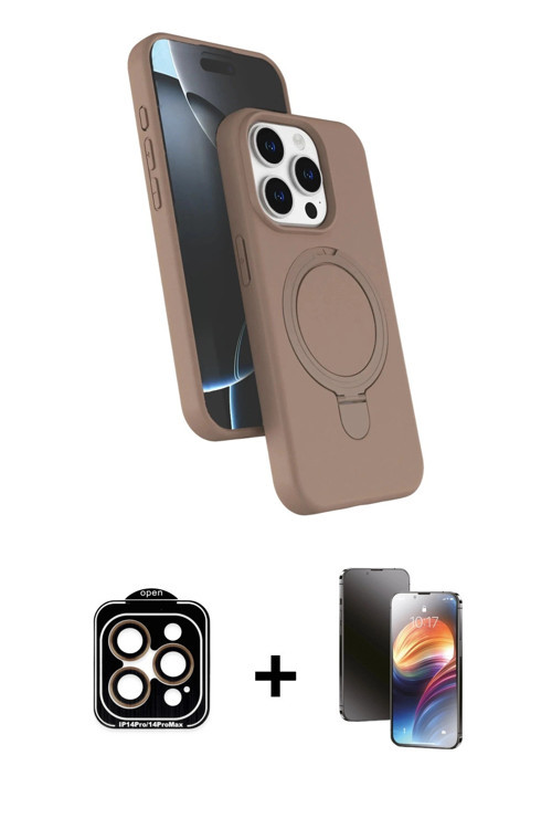 ieg™ iPhone 15 Pro Max Kılıf İz Işık Koleksiyonu - Siyah 3D Antistatik Mat Seramik Nano Ekran Koruyu