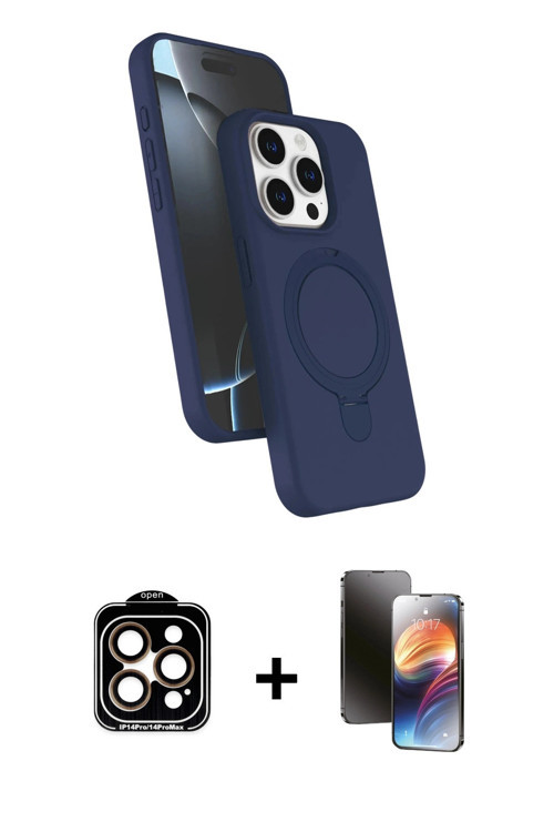 ieg™ iPhone 15 Pro Max Kılıf İz Işık Koleksiyonu - Siyah 3D Antistatik Mat Seramik Nano Ekran Koruyu