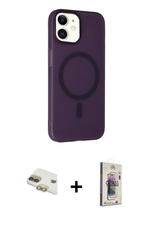 ieg™ iPhone 11 Kılıf Çekirdek Modern Prime - Siyah Bilvis 3D Cam Ekran Koruyucu + Gold Pers Alüminyu