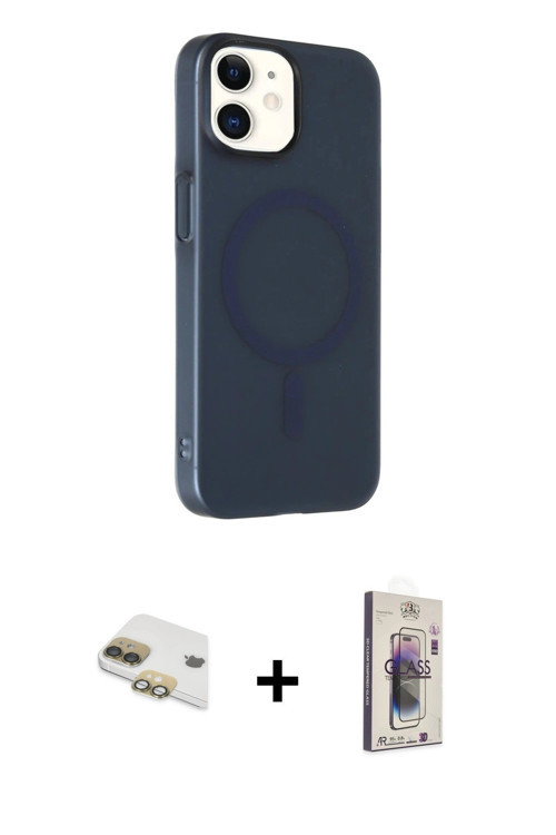 ieg™ iPhone 11 Kılıf Çekirdek Modern Prime - Siyah Bilvis 3D Cam Ekran Koruyucu + Gold Pers Alüminyu