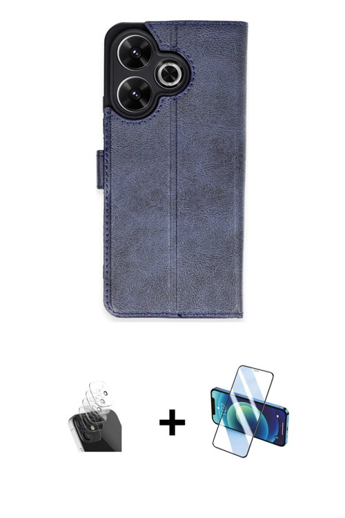 ieg™ Redmi 13 4G Kılıf Siluet Işık Serisi - Siyah 3D Antistatik Seramik Nano Ekran Koruyucu + Şeffaf