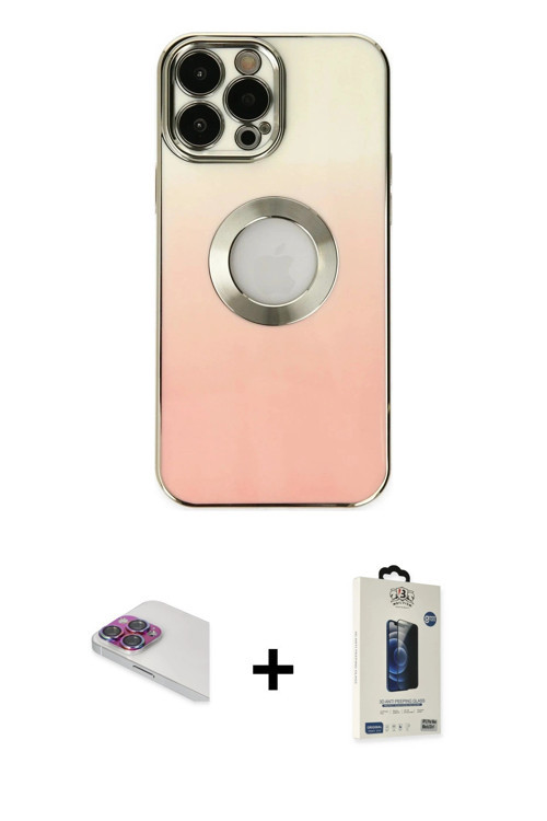 ieg™ iPhone 13 Pro Max Kılıf Kutup Yansıma Özel Seri - Siyah Bilvis Hayalet Cam Ekran Koruyucu + Gök