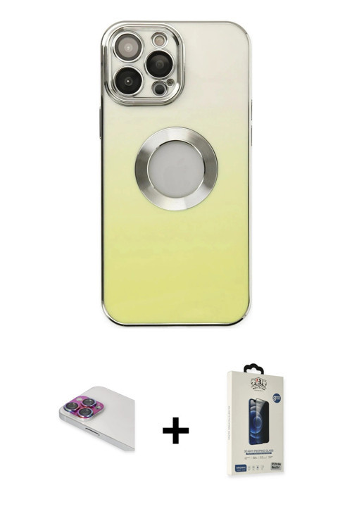 ieg™ iPhone 13 Pro Max Kılıf Kutup Yansıma Özel Seri - Siyah Bilvis Hayalet Cam Ekran Koruyucu + Gök
