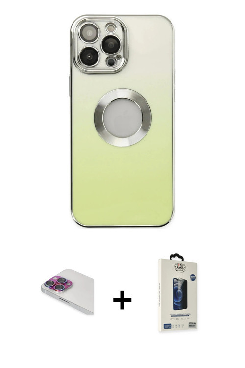 ieg™ iPhone 13 Pro Max Kılıf Kutup Yansıma Özel Seri - Siyah Bilvis Hayalet Cam Ekran Koruyucu + Gök