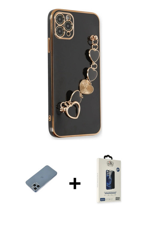 ieg™ iPhone 11 Pro Max Kılıf Nova Işık Prime - Siyah Bilvis Hayalet Cam Ekran Koruyucu + Sierra Blue