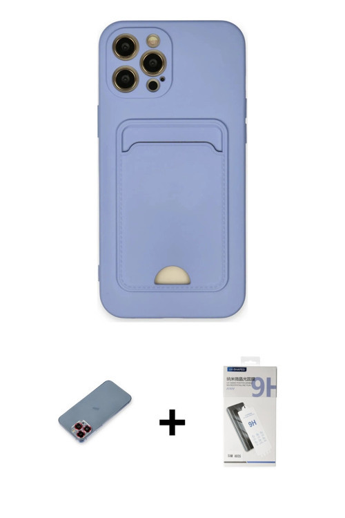 ieg™ iPhone 12 Pro Max Kılıf Vadi Çizgi Prime - Şeffaf Uv Polymer Nano Ekran Koruyucu + Kırmızı Meta