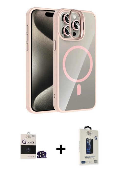 ieg™ iPhone 14 Pro Max Kılıf Yadigar Asil Koleksiyonu - Siyah Bilvis Hayalet Cam Ekran Koruyucu + De