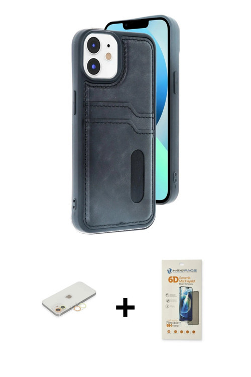 ieg™ iPhone 11 Kılıf Yörünge Işık Serisi - Siyah 6D Mat Seramik Hayalet Nano Ekran Koruyucu + Sarı R
