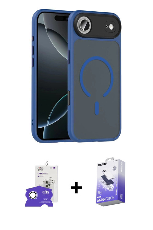 ieg™ iPhone 17 Air Kılıf Doruk Form Serisi - Siyah Bilvis 5in1 5D Magic Hayalet Cam Ekran Koruyucu +