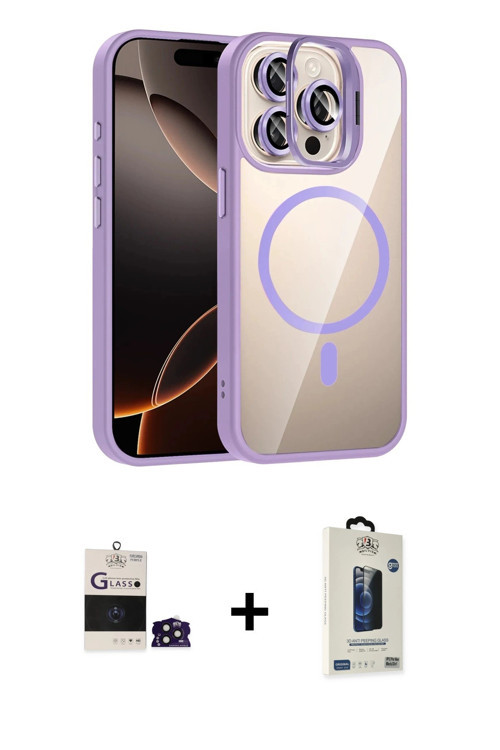 ieg™ iPhone 14 Pro Max Kılıf Yadigar Asil Koleksiyonu - Siyah Bilvis Hayalet Cam Ekran Koruyucu + De
