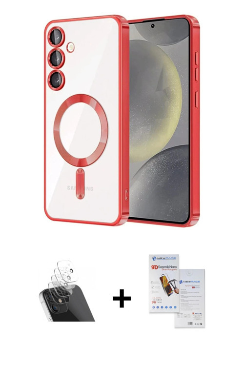 ieg™ Galaxy S23 Plus Kılıf Nova Işık Özel Seri - Siyah Seramik Nano Ekran Koruyucu + Şeffaf Kamera L