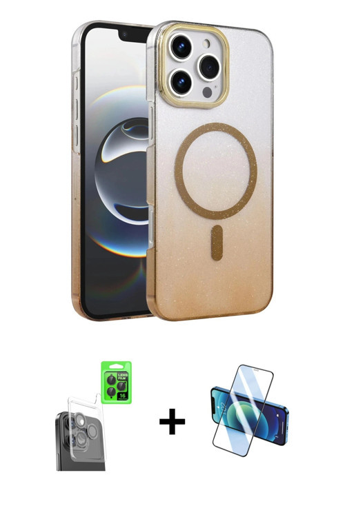 ieg™ iPhone 16 Pro Max Kılıf Ahenk Doku Özel Seri - Siyah 3D Antistatik Seramik Nano Ekran Koruyucu