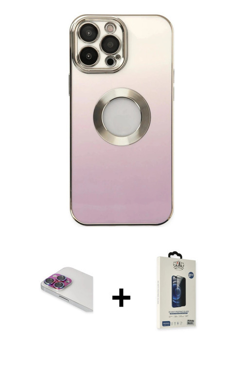 ieg™ iPhone 13 Pro Max Kılıf Kutup Yansıma Özel Seri - Siyah Bilvis Hayalet Cam Ekran Koruyucu + Gök