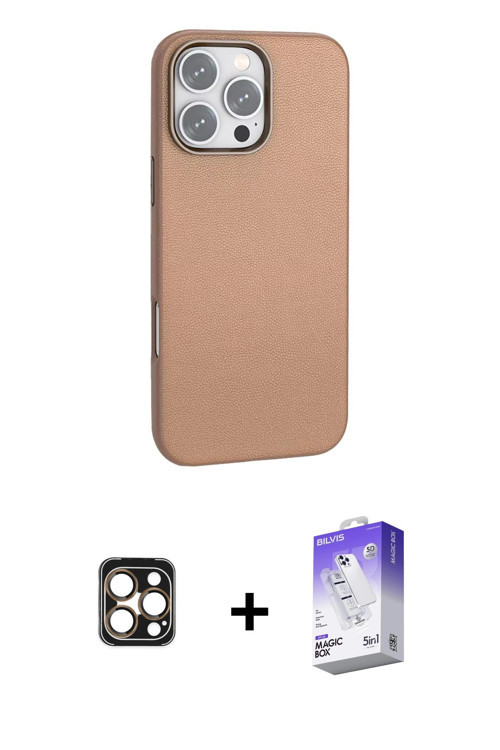 ieg™ iPhone 16 Pro Max Kılıf Zirve Modern Prime - Siyah Bilvis 5in1 3D Magic Cam Ekran Koruyucu + Go