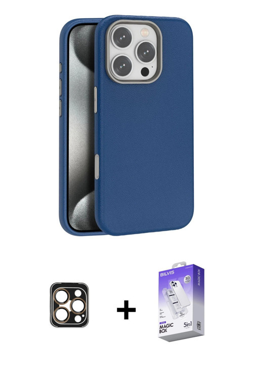 ieg™ iPhone 16 Pro Max Kılıf Zirve Modern Prime - Siyah Bilvis 5in1 3D Magic Cam Ekran Koruyucu + Go
