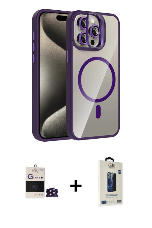 ieg™ iPhone 14 Pro Max Kılıf Yadigar Asil Koleksiyonu - Siyah Bilvis Hayalet Cam Ekran Koruyucu + De