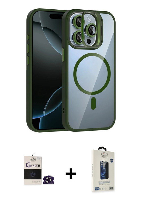 ieg™ iPhone 14 Pro Max Kılıf Yadigar Asil Koleksiyonu - Siyah Bilvis Hayalet Cam Ekran Koruyucu + De