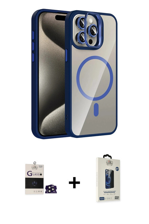 ieg™ iPhone 14 Pro Max Kılıf Yadigar Asil Koleksiyonu - Siyah Bilvis Hayalet Cam Ekran Koruyucu + De