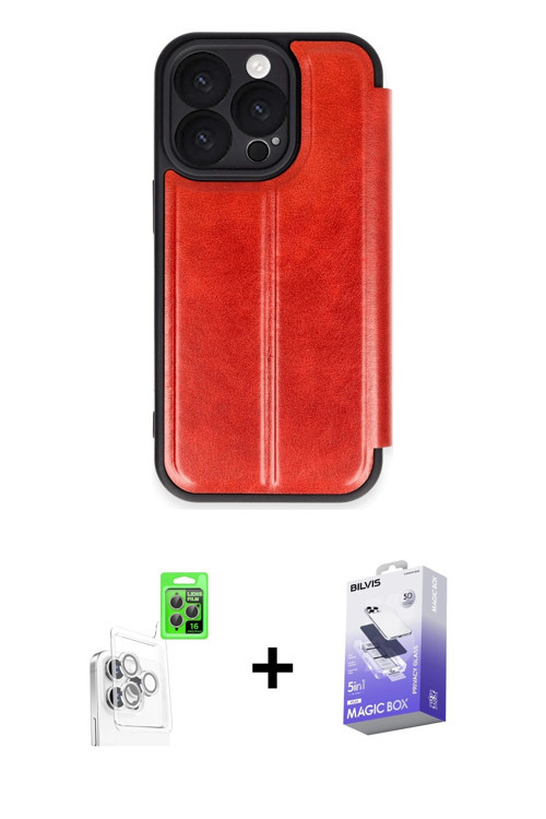 ieg™ iPhone 16 Pro Max Kılıf Zirve Yansıma Serisi - Siyah Bilvis 5in1 5D Magic Hayalet Cam Ekran Kor