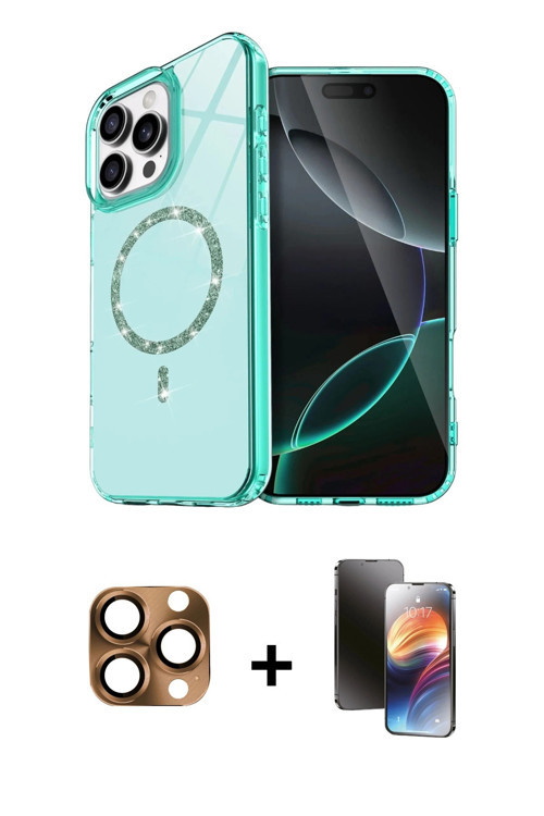 ieg™ iPhone 16 Pro Max Kılıf Kıvılcım Form Prime - Siyah 3D Antistatik Mat Seramik Nano Ekran Koruyu