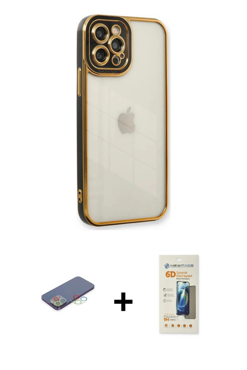 ieg™ iPhone 12 Pro Kılıf Çekirdek Klasik Serisi - Siyah 6D Mat Seramik Hayalet Nano Ekran Koruyucu +