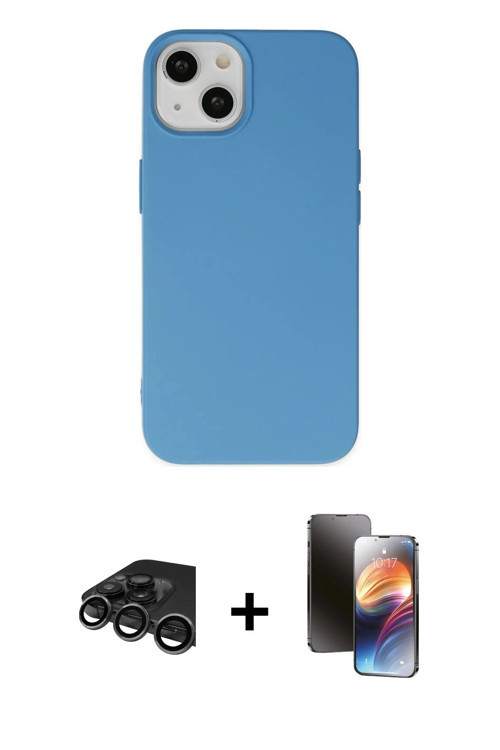 ieg™ iPhone 15 Pro Kılıf Ahenk Serisi - Siyah 3D Antistatik Mat Seramik Nano Ekran Koruyucu + Titany