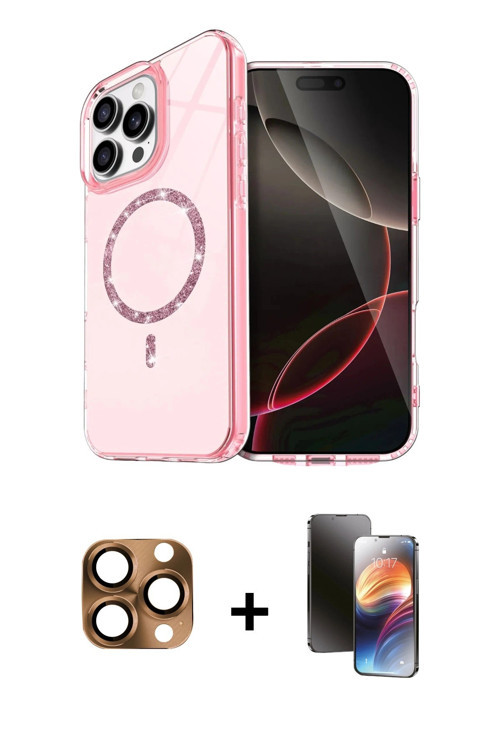 ieg™ iPhone 16 Pro Max Kılıf Kıvılcım Form Prime - Siyah 3D Antistatik Mat Seramik Nano Ekran Koruyu