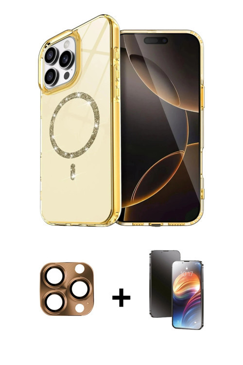 ieg™ iPhone 16 Pro Max Kılıf Kıvılcım Form Prime - Siyah 3D Antistatik Mat Seramik Nano Ekran Koruyu