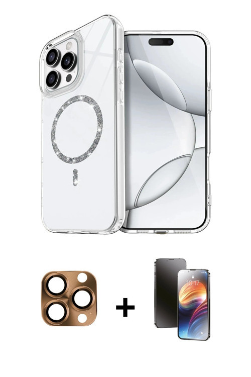 ieg™ iPhone 16 Pro Max Kılıf Kıvılcım Form Prime - Siyah 3D Antistatik Mat Seramik Nano Ekran Koruyu