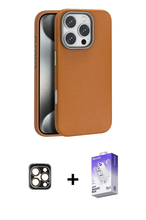 ieg™ iPhone 16 Pro Max Kılıf Zirve Modern Prime - Siyah Bilvis 5in1 3D Magic Cam Ekran Koruyucu + Go