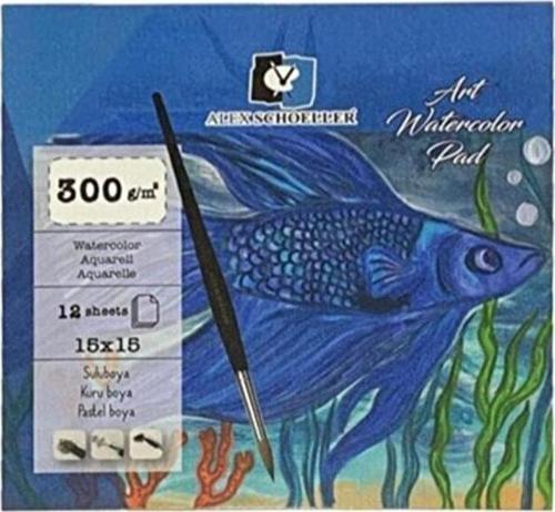15x15 Art Sulu Boya Defteri 12 Yp Yapışkanlı  300 Gr. ALX-8837