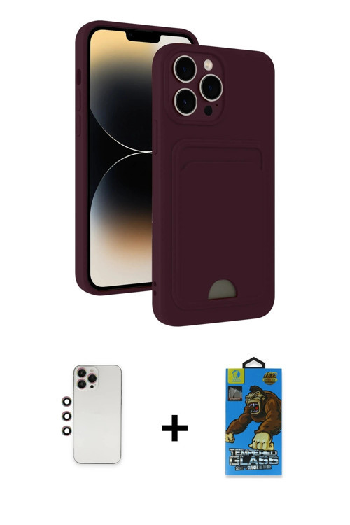 ieg™ iPhone 13 Pro Max Kılıf Vadi Çizgi Prime - Siyah 18D Cam Ekran Koruyucu + Gökkuşağı Shine Kamer