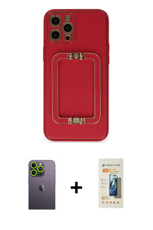 ieg™ iPhone 12 Pro Kılıf Kozmos Minimal Prime - Siyah 6D Mat Seramik Hayalet Nano Ekran Koruyucu + Y