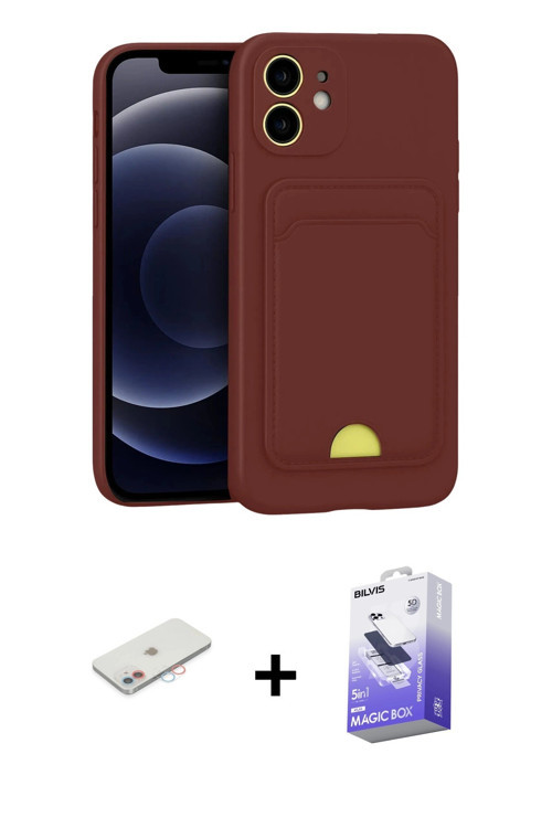 ieg™ iPhone 11 Kılıf Vadi Çizgi Prime - Siyah Bilvis 5in1 5D Magic Hayalet Cam Ekran Koruyucu + Pemb