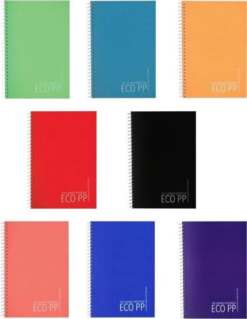 ECO PP 100 Yp. A4 Spiralli Pp. Kapak Defter Kareli - 1 Adet
