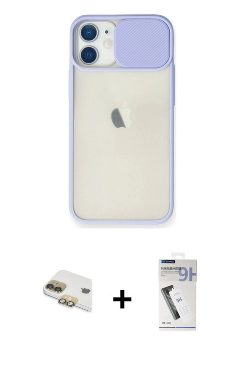 ieg™ iPhone 11 Kılıf Vadi Çizgi - Şeffaf Uv Polymer Nano Ekran Koruyucu + Gold Pers Alüminyum Kamera