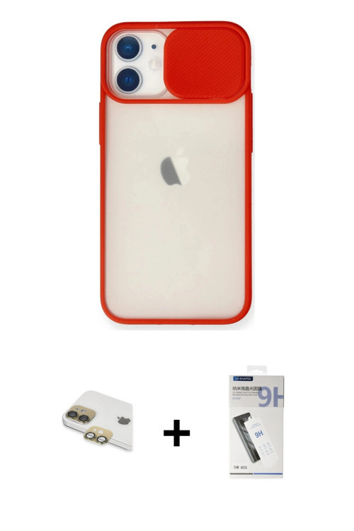 ieg™ iPhone 11 Kılıf Vadi Çizgi - Şeffaf Uv Polymer Nano Ekran Koruyucu + Gold Pers Alüminyum Kamera
