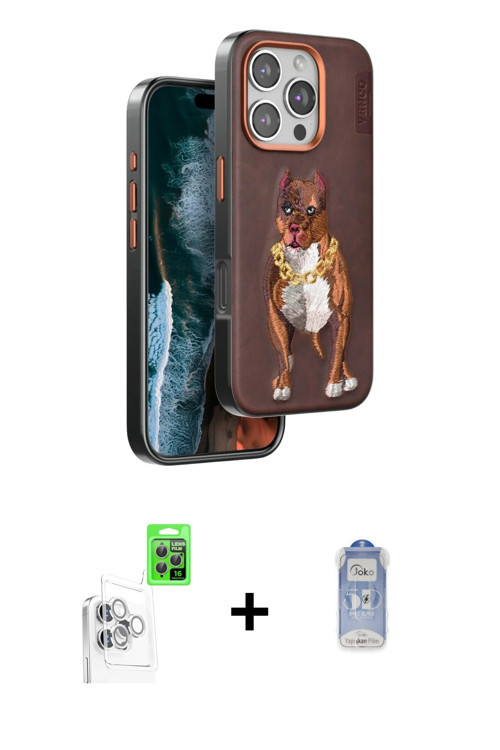 ieg™ iPhone 16 Pro Kılıf Nova Form Koleksiyonu - Siyah Joko Magic 5D Cam + Beyaz Raze Metal Kamera L