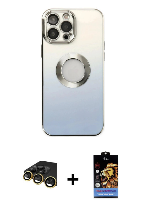 ieg™ iPhone 14 Pro Max Kılıf Kutup Yansıma Özel Seri - Siyah Buffer Hayalet Cam Ekran Koruyucu + Gol