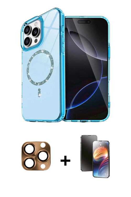 ieg™ iPhone 16 Pro Max Kılıf Kıvılcım Form Prime - Siyah 3D Antistatik Mat Seramik Nano Ekran Koruyu
